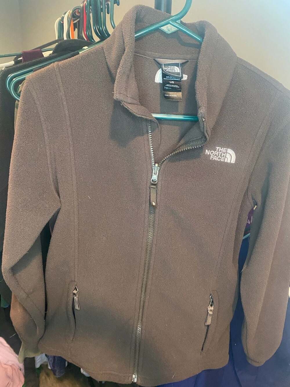 The North Face Girls' Full-Zip Fleece Jacket Brown Size L/G